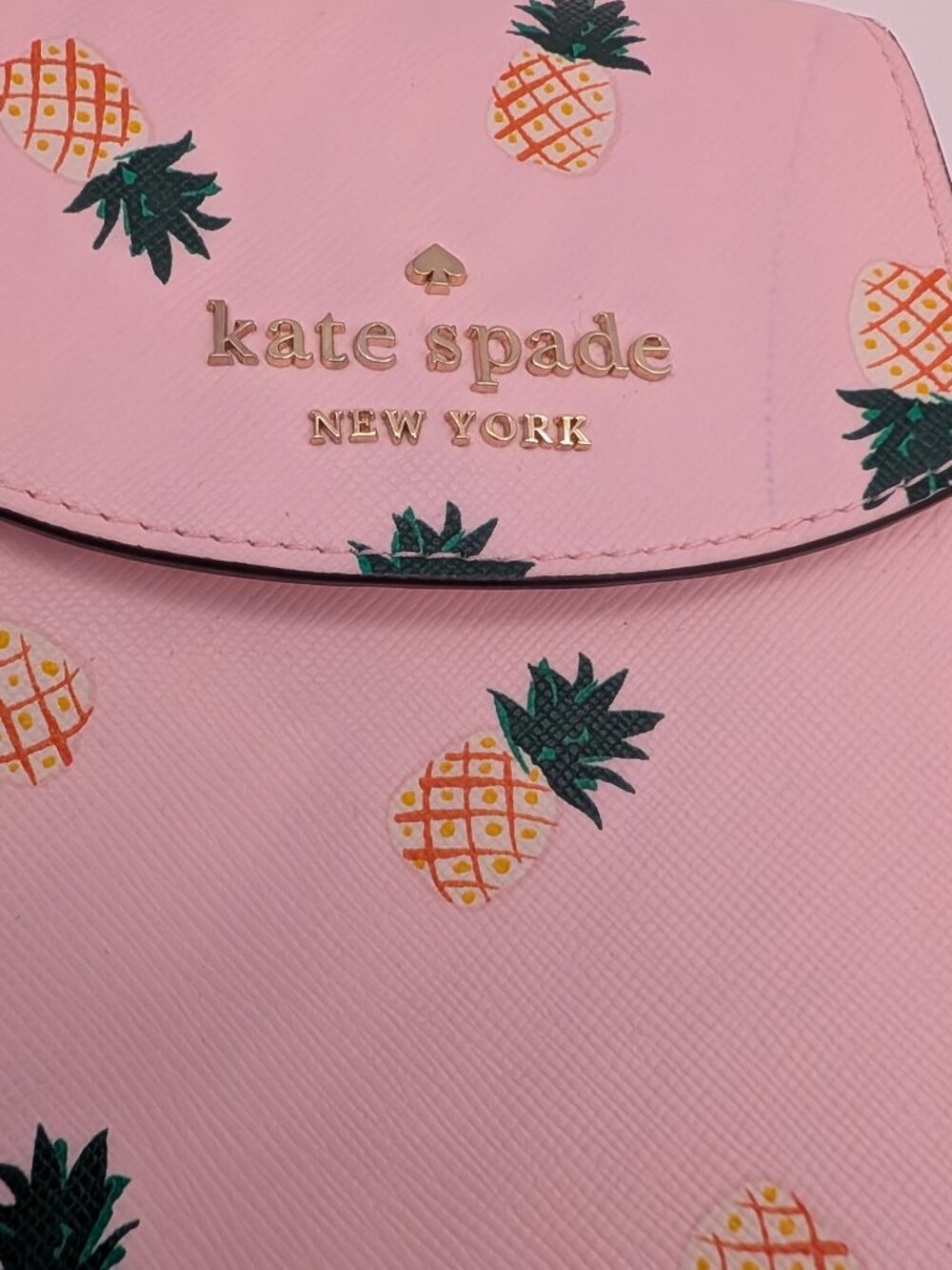 Kate Spade pink pineapple cell phone crossbody bag